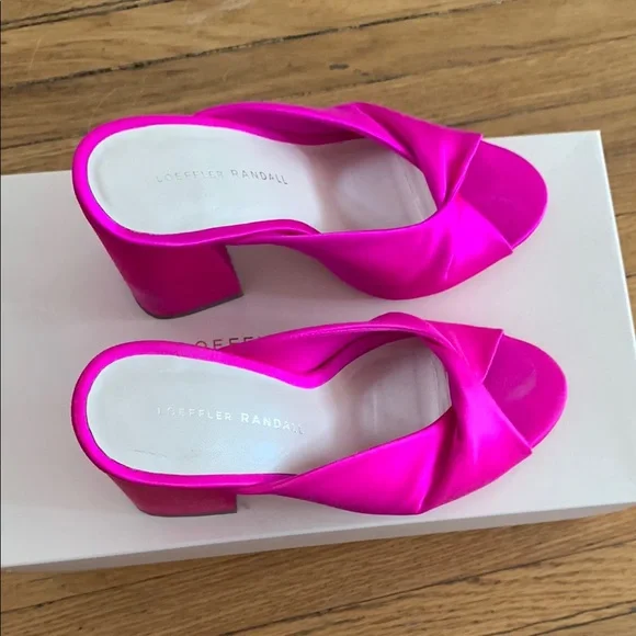 Loeffler Randall 💖Pink Mules with Block Heel and Twisted Detail - Picture 7 of 9